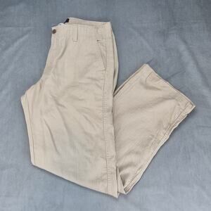 Marc Anthony Casual Preppy Chino Linen Blend Drawstring Kkaki Pants Mens 34x34